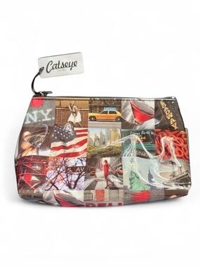 NWT Catseye small makeup pouch with iconic New York scenes.